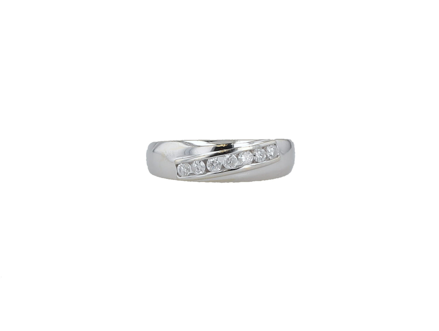 10K White Gold Diamond Wedding Band Mens Size 10 3.4Dwt