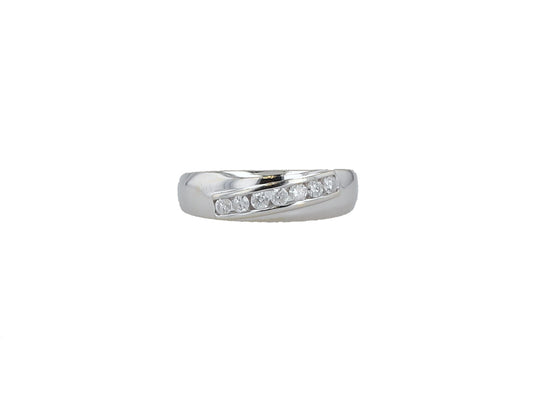 10K White Gold Diamond Wedding Band Mens Size 10 3.4Dwt