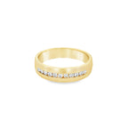 0.27Ctw 14K Yellow Gold Mens Diamond Wedding Band Size 10 3.7Dwt