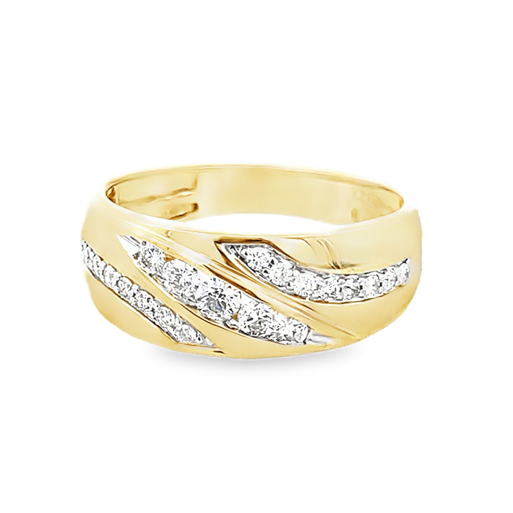 0.50Ctw 14K Yellow Gold Diamond Wedding Band Size 10 3.3Dwt