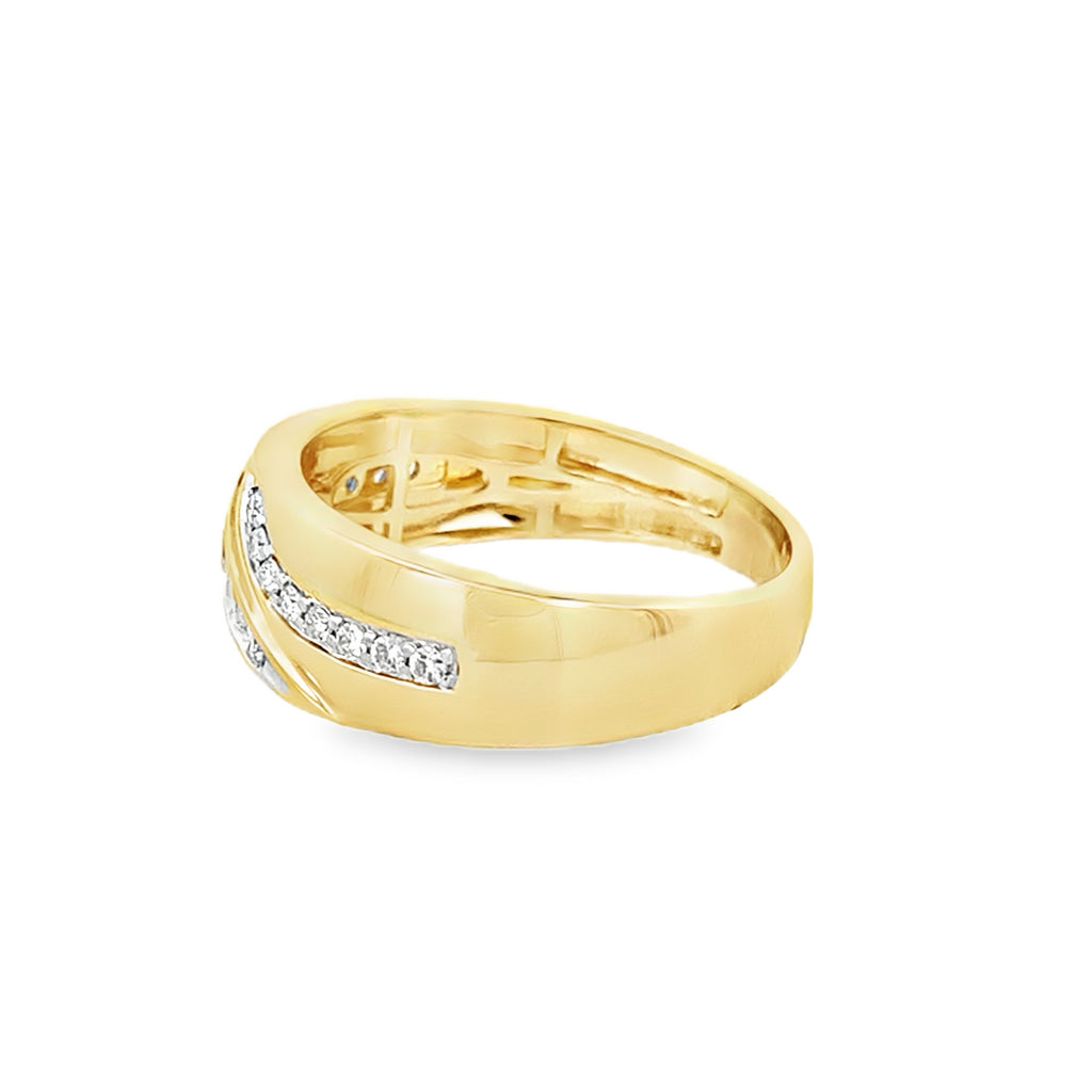 0.50Ctw 14K Yellow Gold Diamond Wedding Band Size 10 3.3Dwt