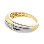 0.50Ctw 14K White Gold Mens Diamond  Wedding Band Size 10 4.3Dwt