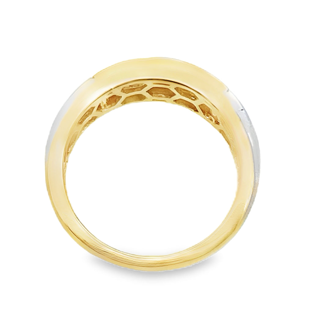 0.50Ctw 14K White Gold Mens Diamond  Wedding Band Size 10 4.3Dwt