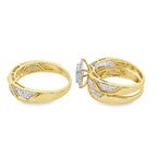 0.50Ctw 10K Yellow Gold Diamond Wedding Trio Size 7 & 10 5.2Dwt