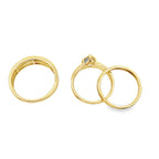 0.33Ctw 10K Yellow Gold Diamond Pear Cluster Trio  Engagement Ring Size 7 & 10 4.1Dwt