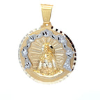 10K Yellow Gold Round Caridad Del Cobre Pendant
