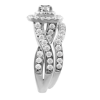 1.00Ctw 14K White Gold Diamond Wedding Set Size 7 3.2Dwt