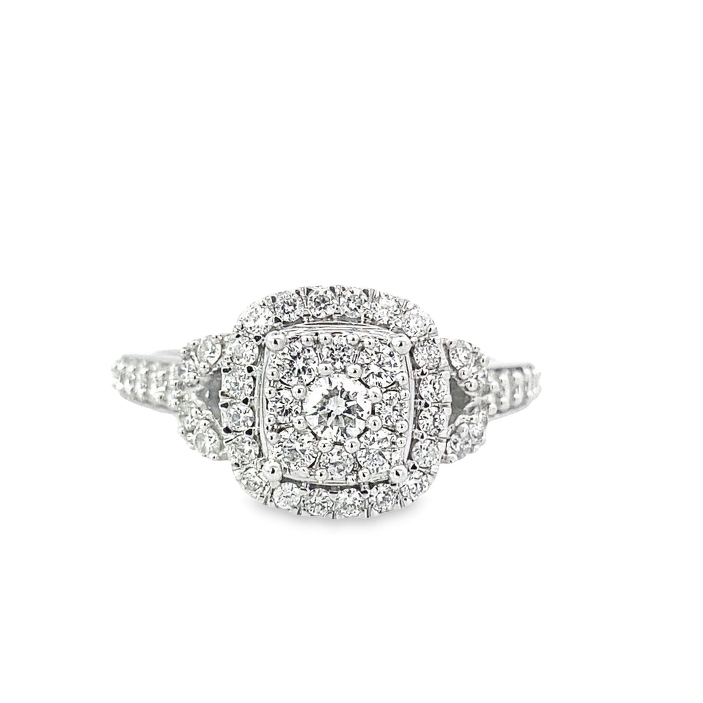 3/4 Ctw 14K White Gold Diamond Engagement Ring Size 7 2.9Dwt