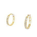 10K Yellow Gold Cz Hoop Earrings 2.3Dwt