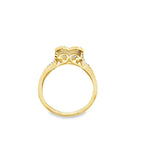 0.25Ctw 10K Yellow Gold Ladies Diamond Heart Ring Size 7 1.2Dwt