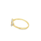 0.06Ctw 10K Yellow Gold Diamond Heart Fashion Ring Size 7 1.1Dwt
