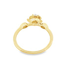 0.15Ctw 10K Yellow Gold Diamond Flower Ring Size 7 1.1Dwt