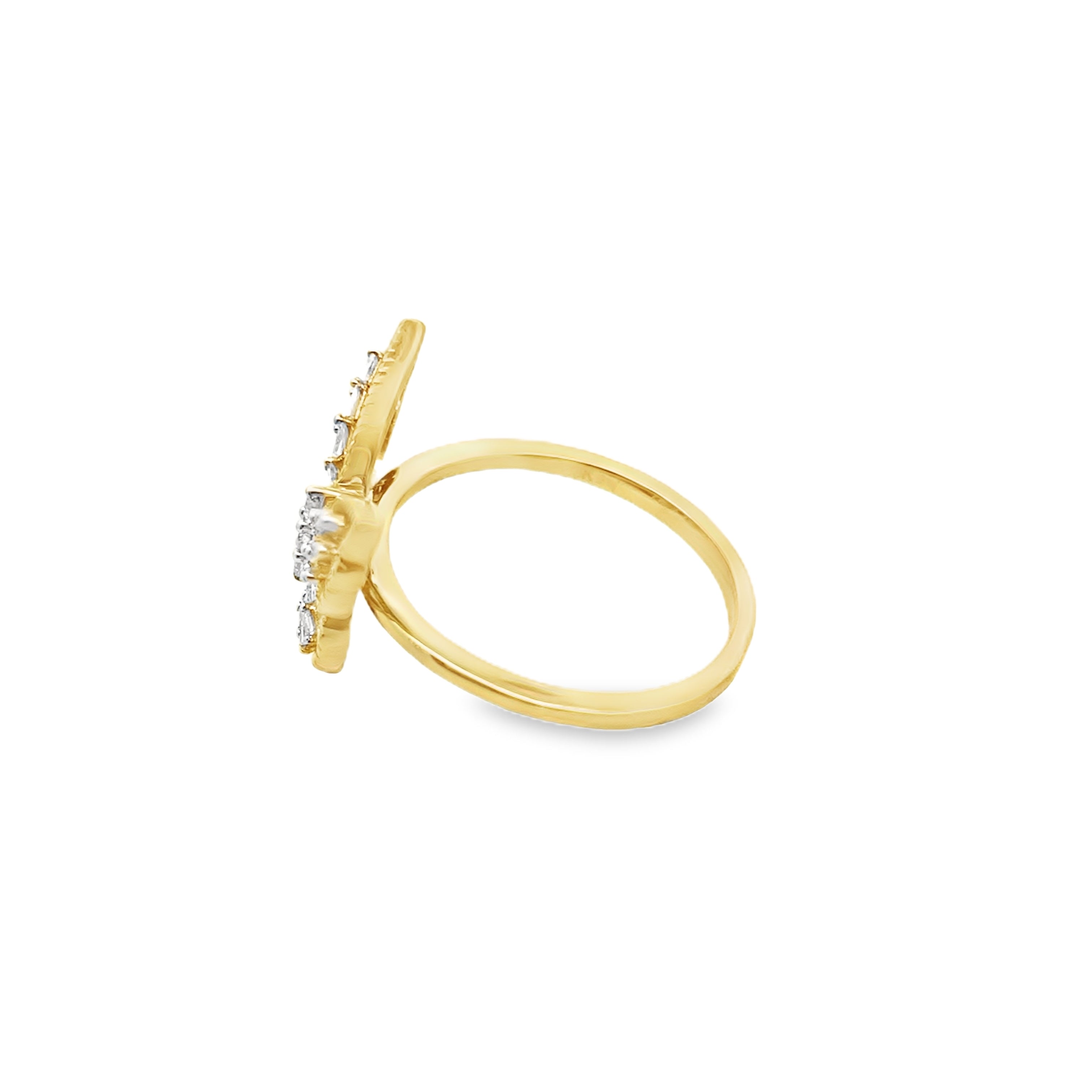 0.25Ctw 10K Yellow Gold Diamond Butterfly Ring Size 7 1.6Dwt