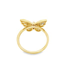 0.25Ctw 10K Yellow Gold Diamond Butterfly Ring Size 7 1.6Dwt