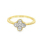 0.13Ctw 10K Yellow Gold Diamond Fashion Ladies Ring Size 7 1.0Dwt