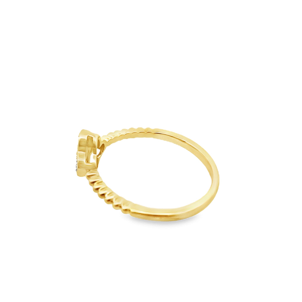 0.13Ctw 10K Yellow Gold Diamond Fashion Ladies Ring Size 7 1.0Dwt