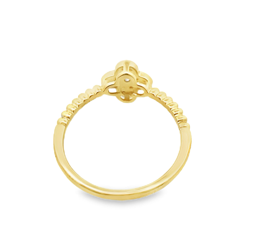 0.13Ctw 10K Yellow Gold Diamond Fashion Ladies Ring Size 7 1.0Dwt