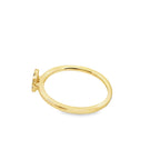 14K Yellow Gold Diamond Initial "D" Fashion Ring Size 7 1.2Dwt
