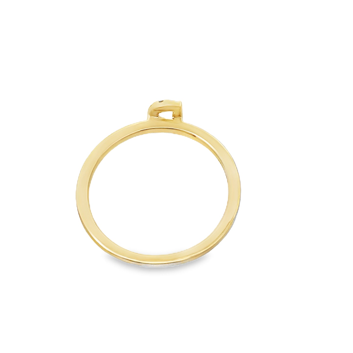 14K Yellow Gold Diamond Initial "D" Fashion Ring Size 7 1.2Dwt