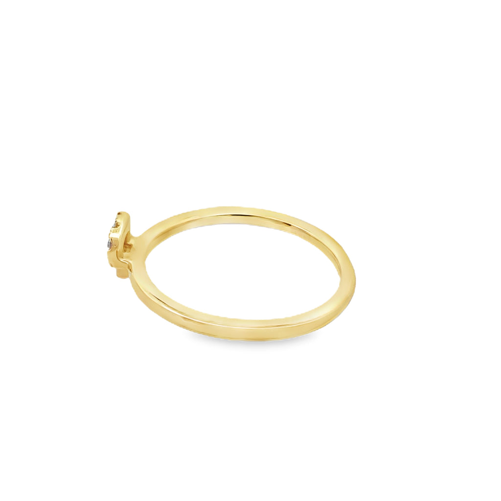 14K Yellow Gold Diamond Initial "P" Fashion Ring Size 7 1.2Dwt