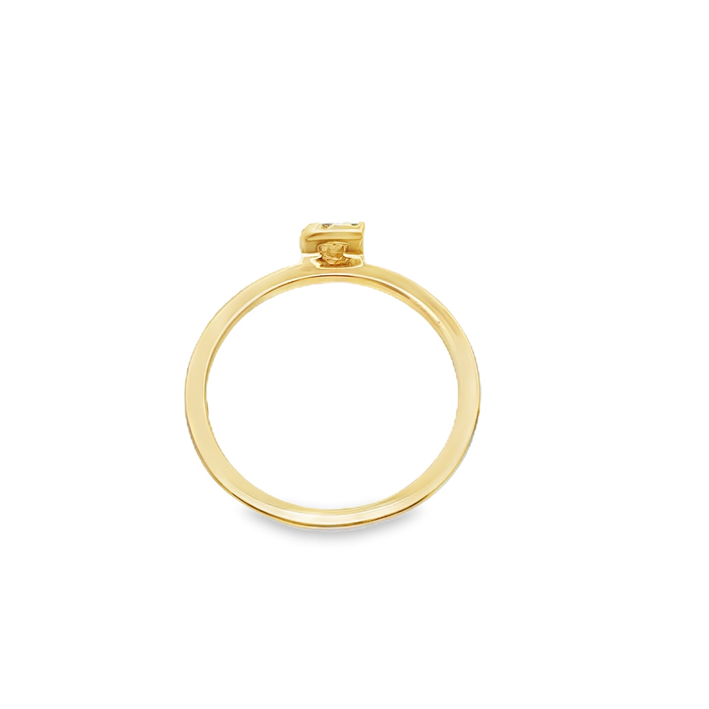 14K Yellow Gold Diamond Initial "P" Fashion Ring Size 7 1.2Dwt