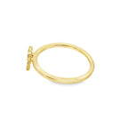 14K Yellow Gold Diamond Initial "R" Fashion Ring Size 7 1.1Dwt