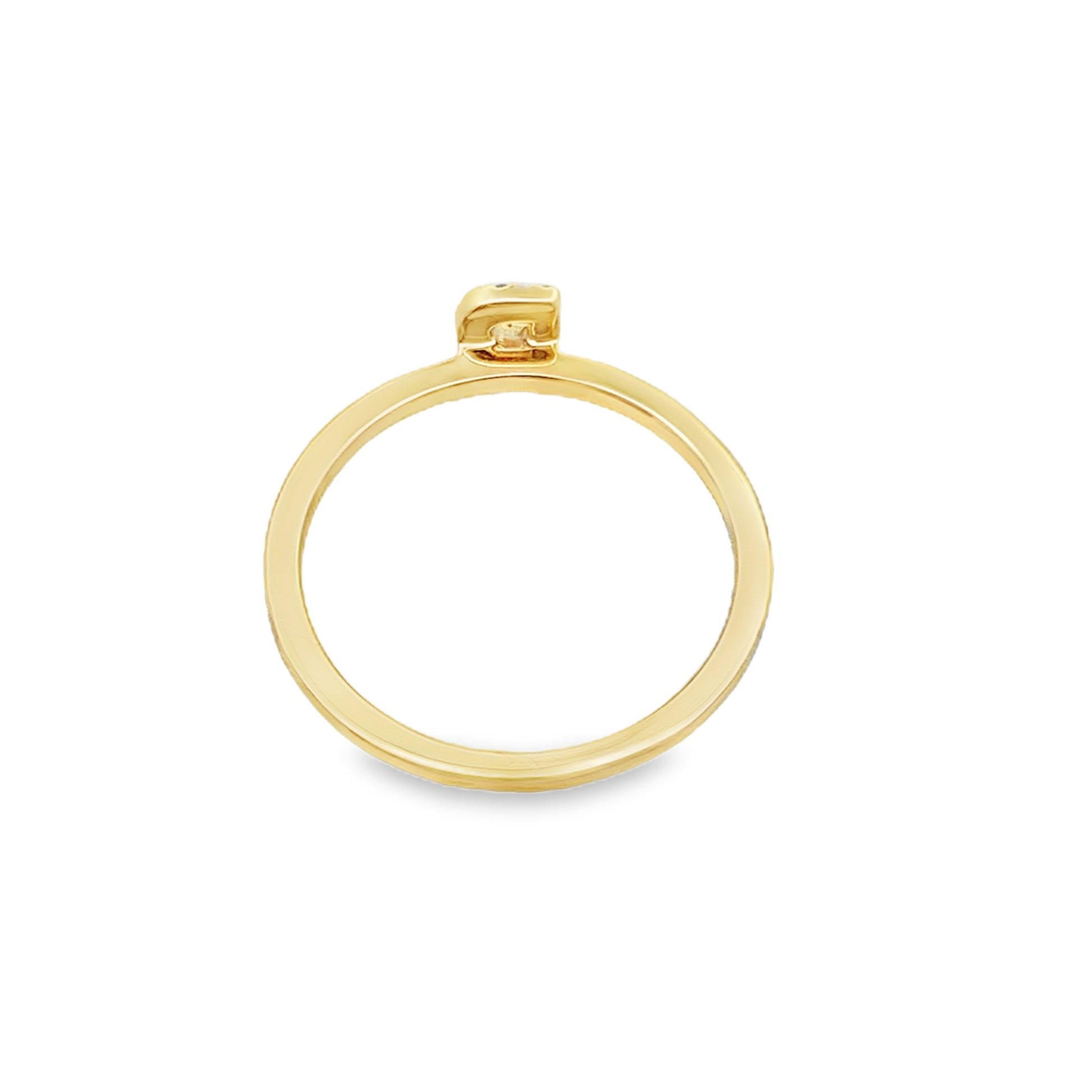 14K Yellow Gold Diamond Initial "R" Fashion Ring Size 7 1.1Dwt