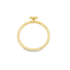 14K Yellow Gold Diamond Initial "T" Fashion Ring Size 7 1.0Dwt