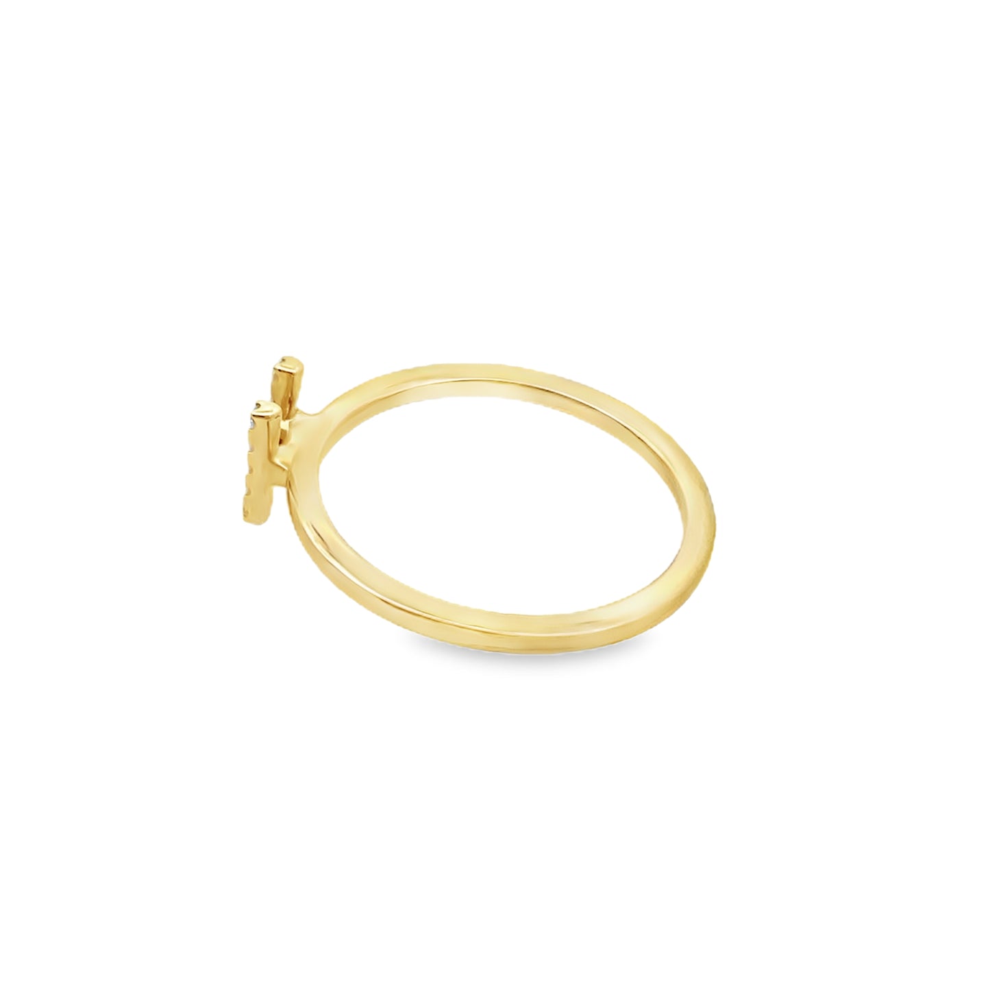 14K Yellow Gold Diamond Initial "H" Fashion Ring Size 7 1.2Dwt