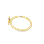 14K Yellow Gold Diamond Initial "V" Fashion Ring Size 7 1.1Dwt