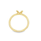 14K Yellow Gold Diamond Initial "V" Fashion Ring Size 7 1.1Dwt