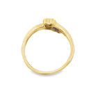 0.05Ctw 10K Yellow Gold Ladies Diamond Heart Fashion Ring Size 7 1.1Dwt