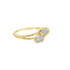 0.05Ctw 10K Yellow Gold Ladies Diamond Heart Fashion Ring Size 7 1.1Dwt
