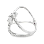 0.45Ct 18K White Gold Rd/Bgt Diamond Ladies Band Ring Size 7 2.4Dwt