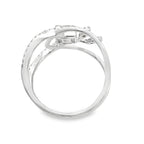 0.45Ct 18K White Gold Rd/Bgt Diamond Ladies Band Ring Size 7 2.4Dwt