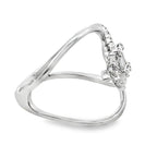 0.45Ct 18K White Gold Rd/Bgt Diamond Ladies Band Ring Size 7 2.4Dwt