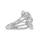 1.00Ct 18K White Gold Rd Diamond Seven Flowers Ladies Ring Size 7 3.5Dwt