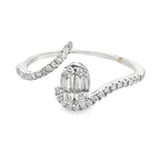 0.25Ct 18K White Gold Rd/Bgt Diamond Ladies Ring Size 7 1.4Dwt