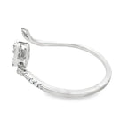 0.25Ct 18K White Gold Rd/Bgt Diamond Ladies Ring Size 7 1.4Dwt