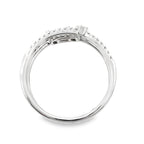 0.30Ct18kt White Gold Rd/Bgt Diamond  Ladies Double Ring Size 6.5 3.1Dwt