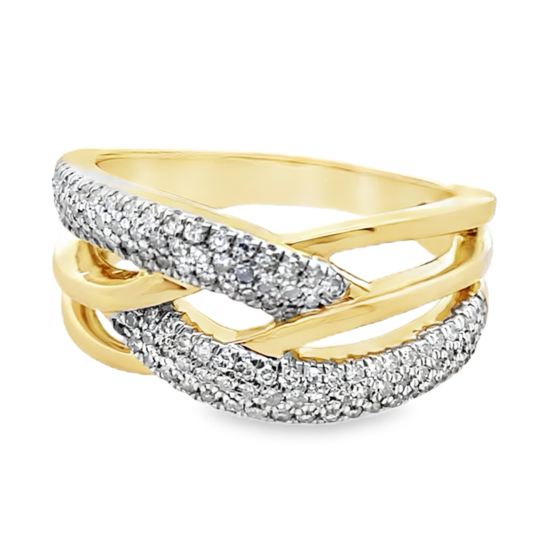 0.50Ct 14Kt Yellow Gold Rd Diamond Ladies Ring Size 7 4.4Dwt