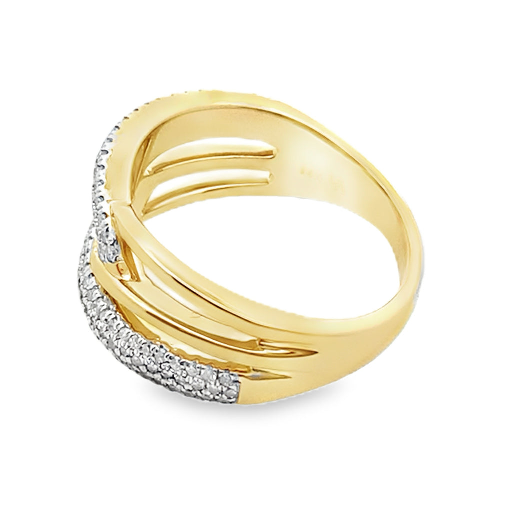 0.50Ct 14Kt Yellow Gold Rd Diamond Ladies Ring Size 7 4.4Dwt