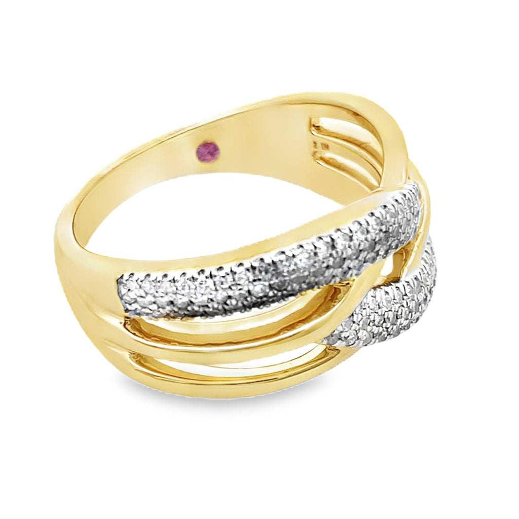 0.50Ct 14Kt Yellow Gold Rd Diamond Ladies Ring Size 7 4.4Dwt