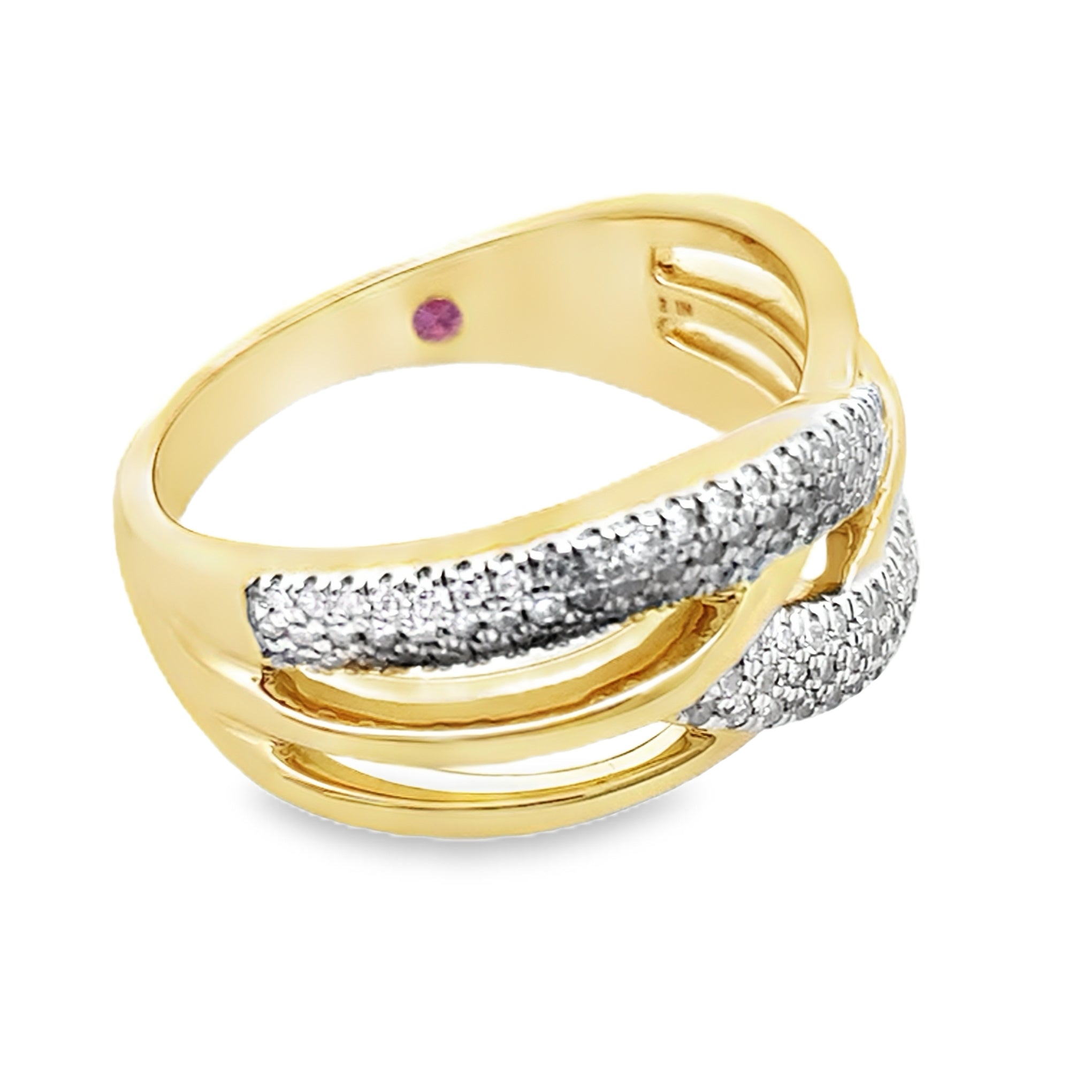 0.50Ct 14Kt Yellow Gold Rd Diamond Ladies Ring Size 7 4.4Dwt