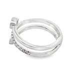 0.35Ct 18K White Gold Diamond Three Ladies Ring Size 6.5 3.7Dwt