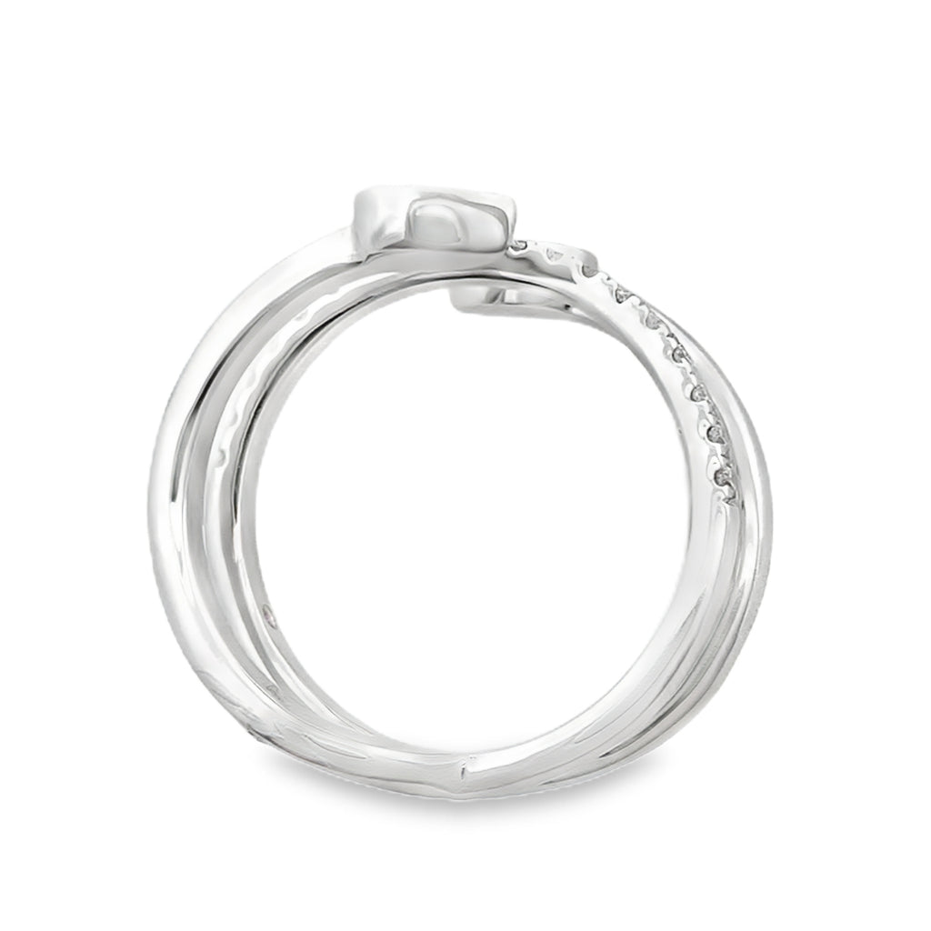 0.35Ct 18K White Gold Diamond Three Ladies Ring Size 6.5 3.7Dwt