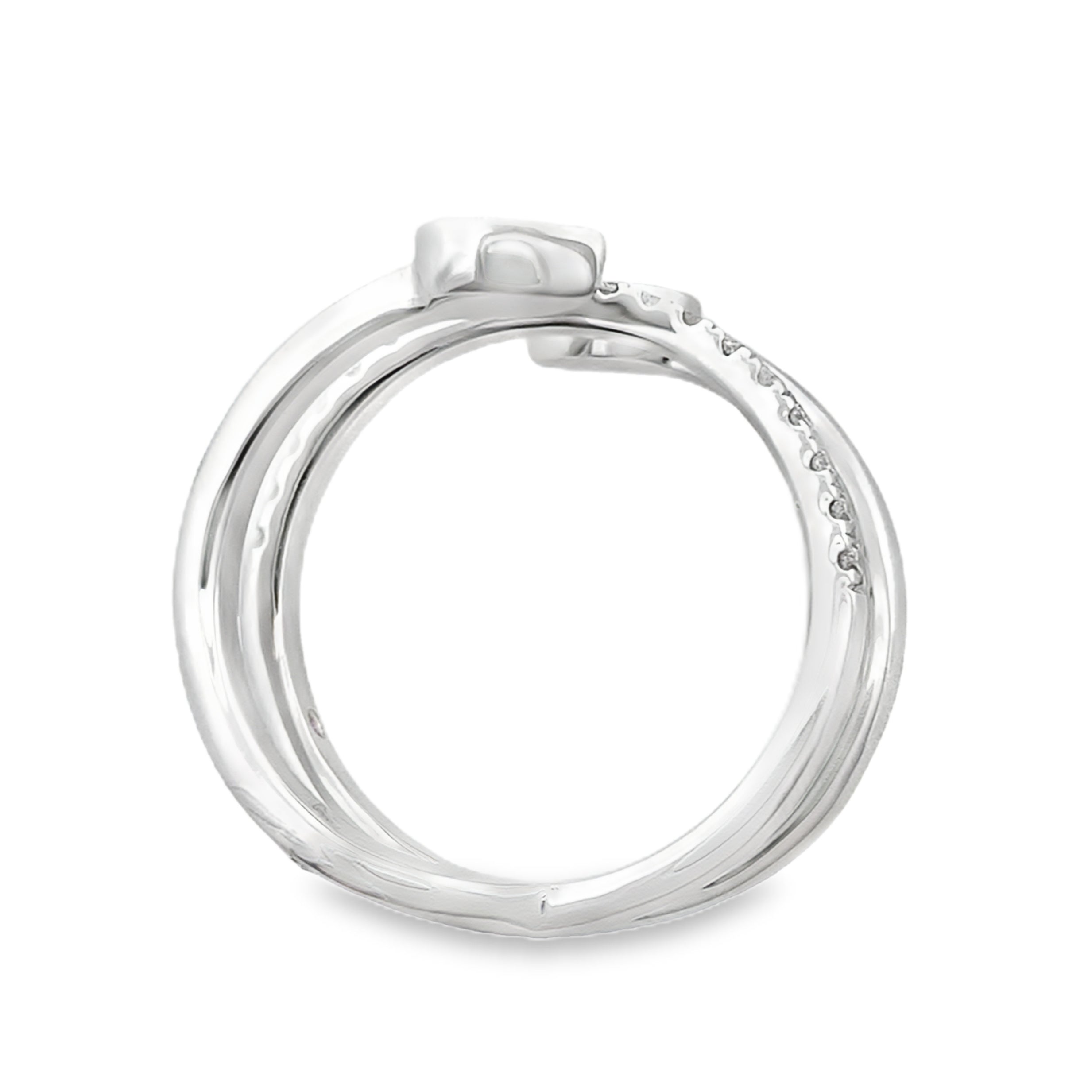 0.35Ct 18K White Gold Diamond Three Ladies Ring Size 6.5 3.7Dwt