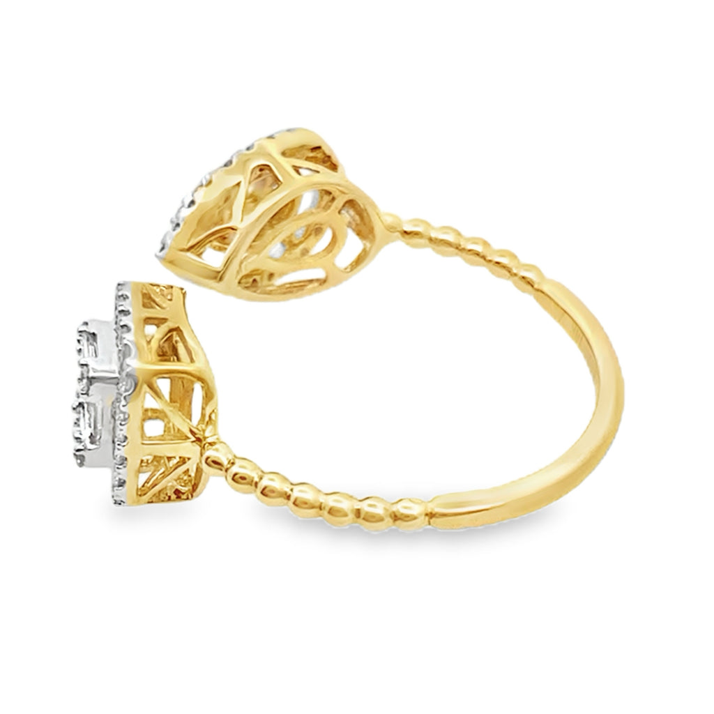 0.50Ctrd/Bgt 18K Yellow Gold Diamond Fashion Ring Size 7 1.8Dwt