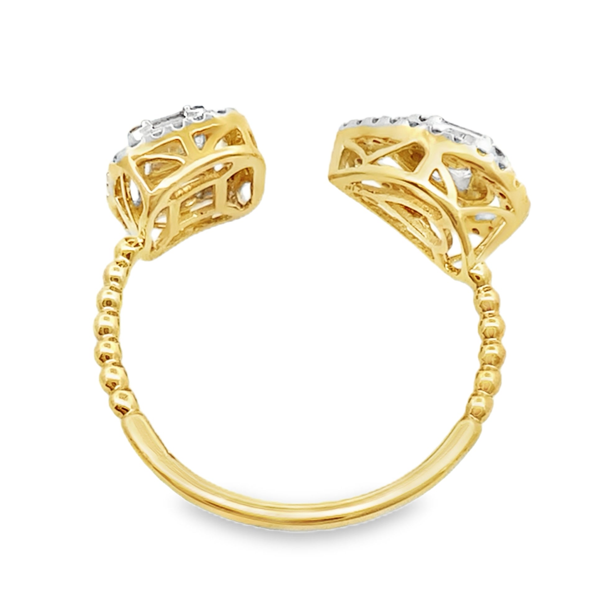 0.50Ctrd/Bgt 18K Yellow Gold Diamond Fashion Ring Size 7 1.8Dwt