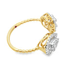 0.50Ctrd/Bgt 18K Yellow Gold Diamond Fashion Ring Size 7 1.8Dwt